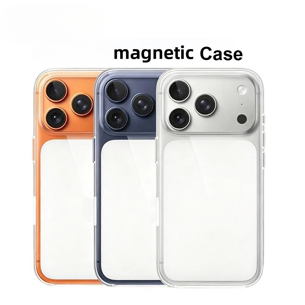 Ốp Điện Thoại Từ Tính N52 Trong Suốt Chất Lượng Cao Cho iPhone 17 Pro Max 17Pro Vỏ Chống Sốc Siêu Mỏng Có Camera Nút Điều Khiển Ai Logo Ốp Lưng PC Cứng