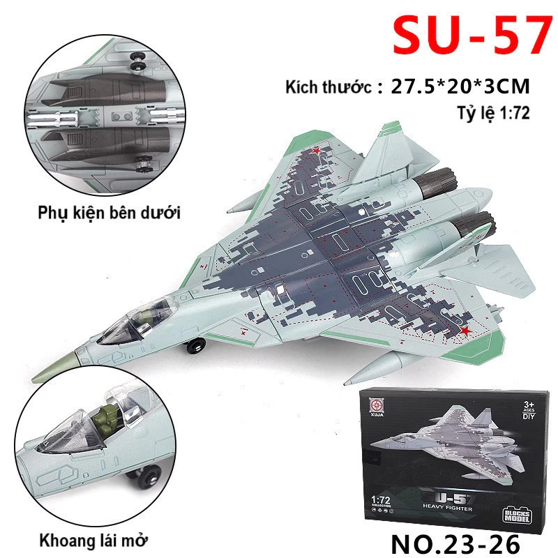 Mô Hình Máy Bay SU57 SU57S SU35S SU35 Lắp Ráp - Nhựa Cứng - Quà Tặng Decor Phòng Độc Đáo PP