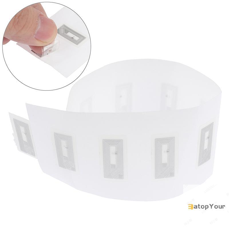 EatopYour 100 Chiếc NFC Chip Ntag213 Miếng Dán Ướt Lớp Lót 2 * 1cm 13.56 MHz RFID NTAG213 Nhãn Thẻ M