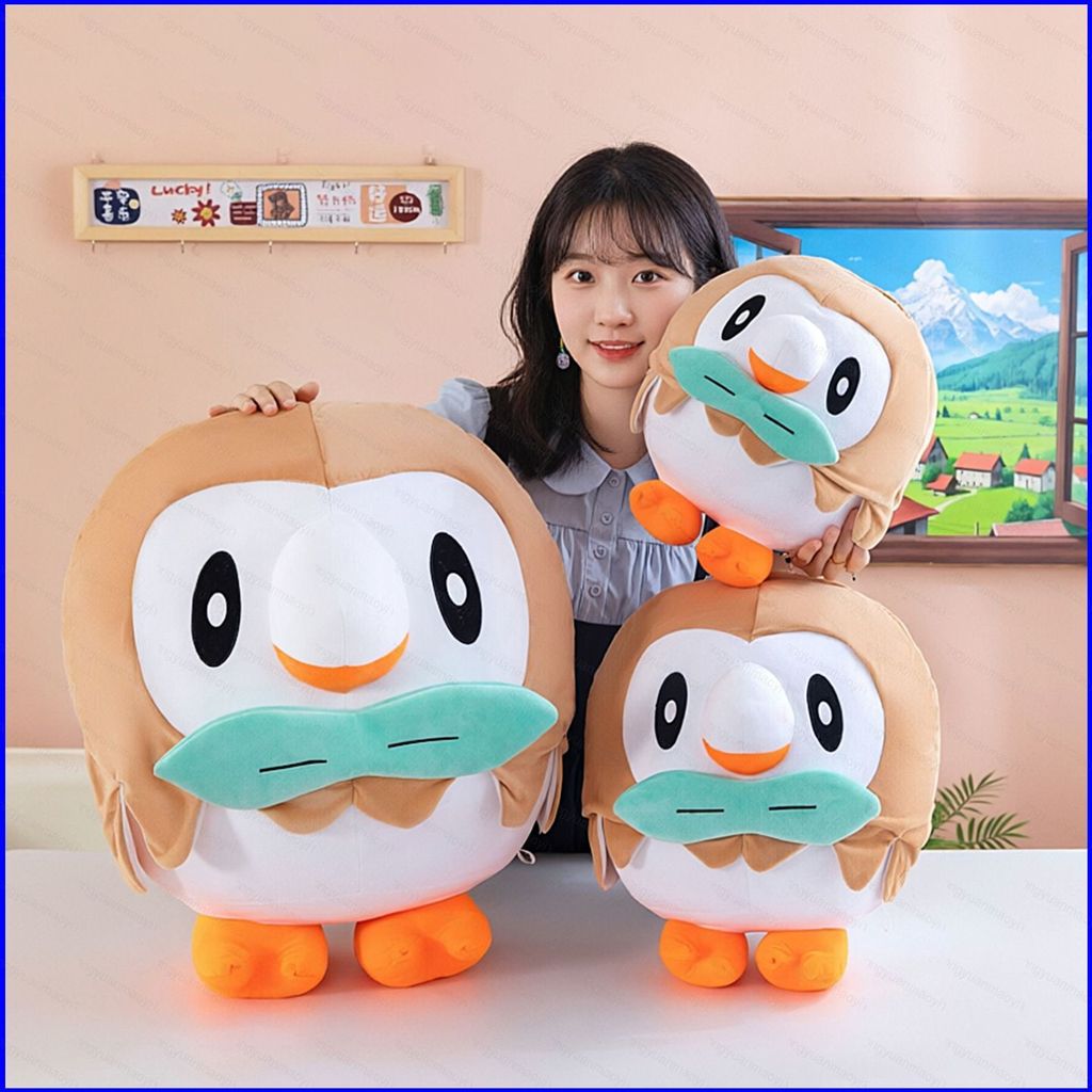 ZY1 Pokemon Rowlet Plushie Hoạt Hình Dễ Thương Cú Cotton Đồng Hành Búp Bê Gối Mềm YZ1