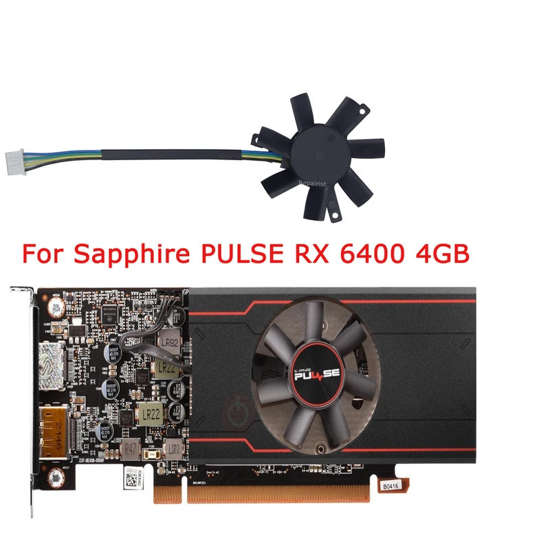 I-Video VGA Cooler GPU Card Đồ họa Quạt làm mát FD5015U12D Dành cho Sapphire PULSE rx6400 RX 6400 4G