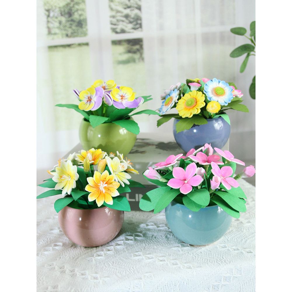 Giấy Nghệ Thuật Kỷ Nguyên Giấy Yan Boutique Chậu Cây Series 3D Hoa Ba Chiều Thanh Lịch Rhyme Yan Bộ 