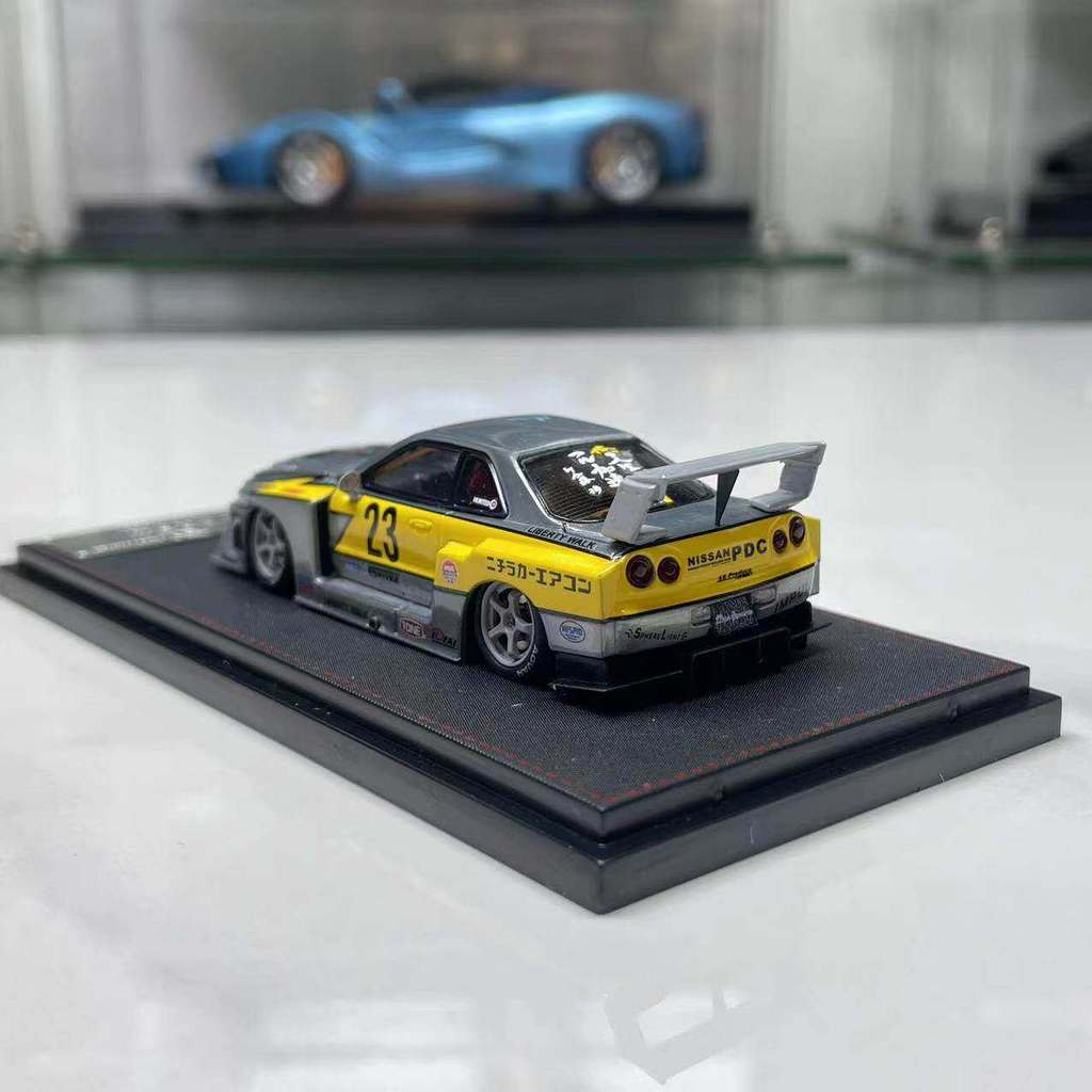 GTR ER34 LBWK1: 64 Bộ sưu tập mô hình ô tô hợp kim mô phỏng Vỏ mở Đồ trang trí cao cấp
