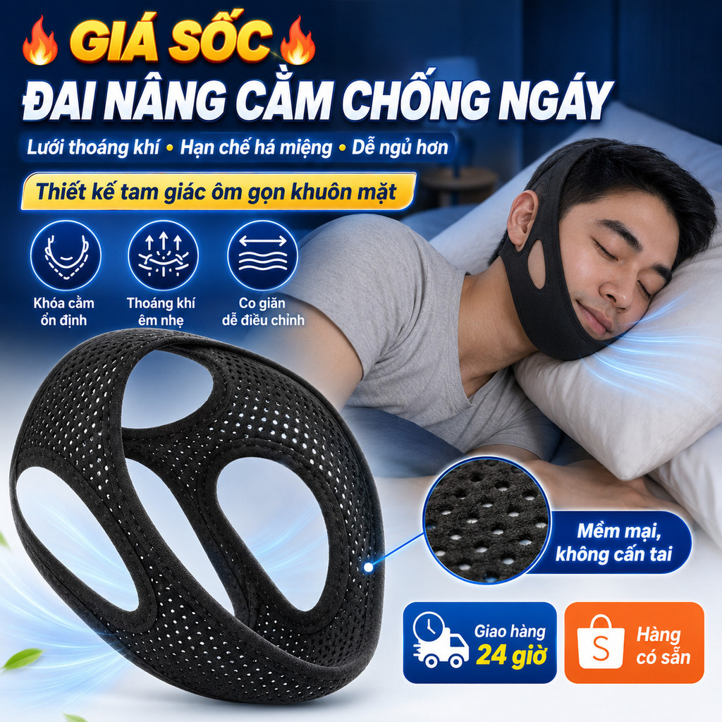 🔥Giá sốc🔥Mat Na Chong Ngay Luoi Thoang Khi | Dai Deo Cam Chong Ngay Dang Tam Giac | Day Nâng Cam Cho