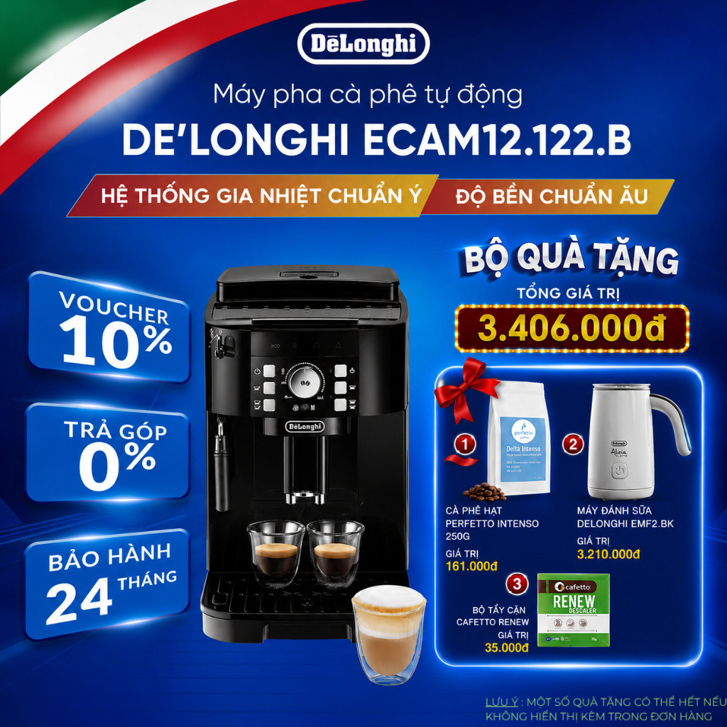 Máy pha cà phê tự động DeLonghi Magnifica S ECAM12.122.B