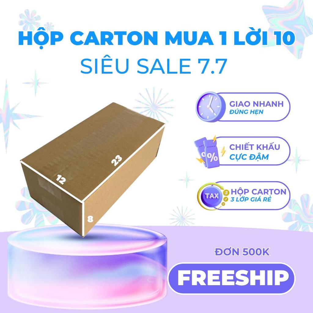 hộp carton 23x12x8 bộ 150 trơn không in xả kho