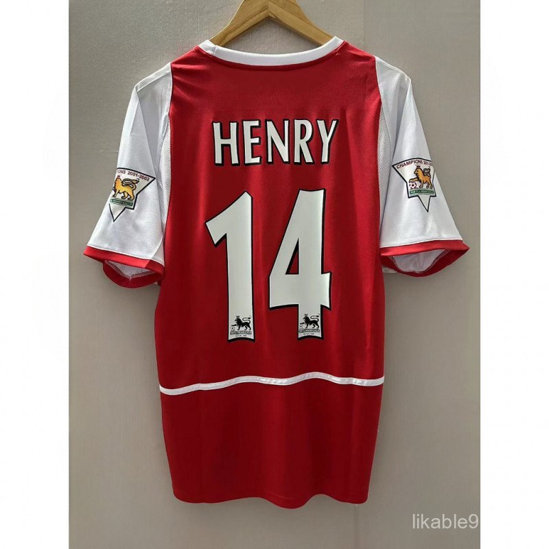Retro 2002-2004 Arsenal Home Soccer Jersey Áo thun tùy chỉnh Áo bóng đá BERGKAMP HENRY