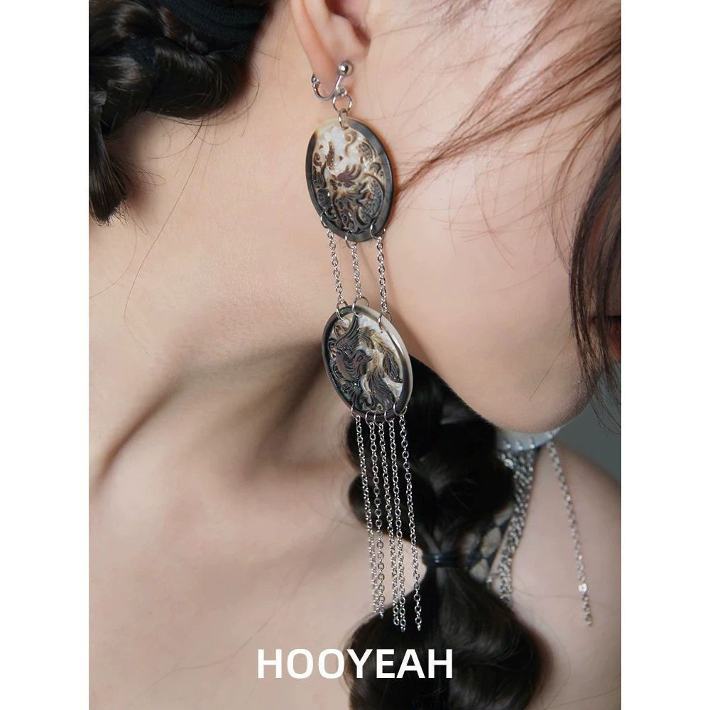 Modern Cool10y Earrings y2k New Sweet Ear Clip Earrings for Spicy Girls in Chinese Style C5CO
