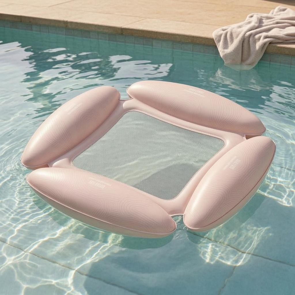 Bể Bơi Bơm Hơi Lounger Lưới Di Động Phao Giường Bốn Ống Giường Thoải Mái Lounger Lounger Hỗ Trợ Ổn Đ