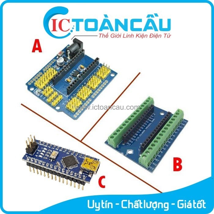 082 Board mạch Arduino nano V3.0 Type C Mini USB + kèm đế