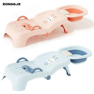ZONGGJZ Giường Bể Bơi Tóc Cho Bé, Ghế Dầu Gội Trẻ Em Có Thể Điều Chỉnh Thoải Mái, Họa Tiết Thỏ Ghế Salon Có Thể Gập Lại Bé Trai Bé Gái