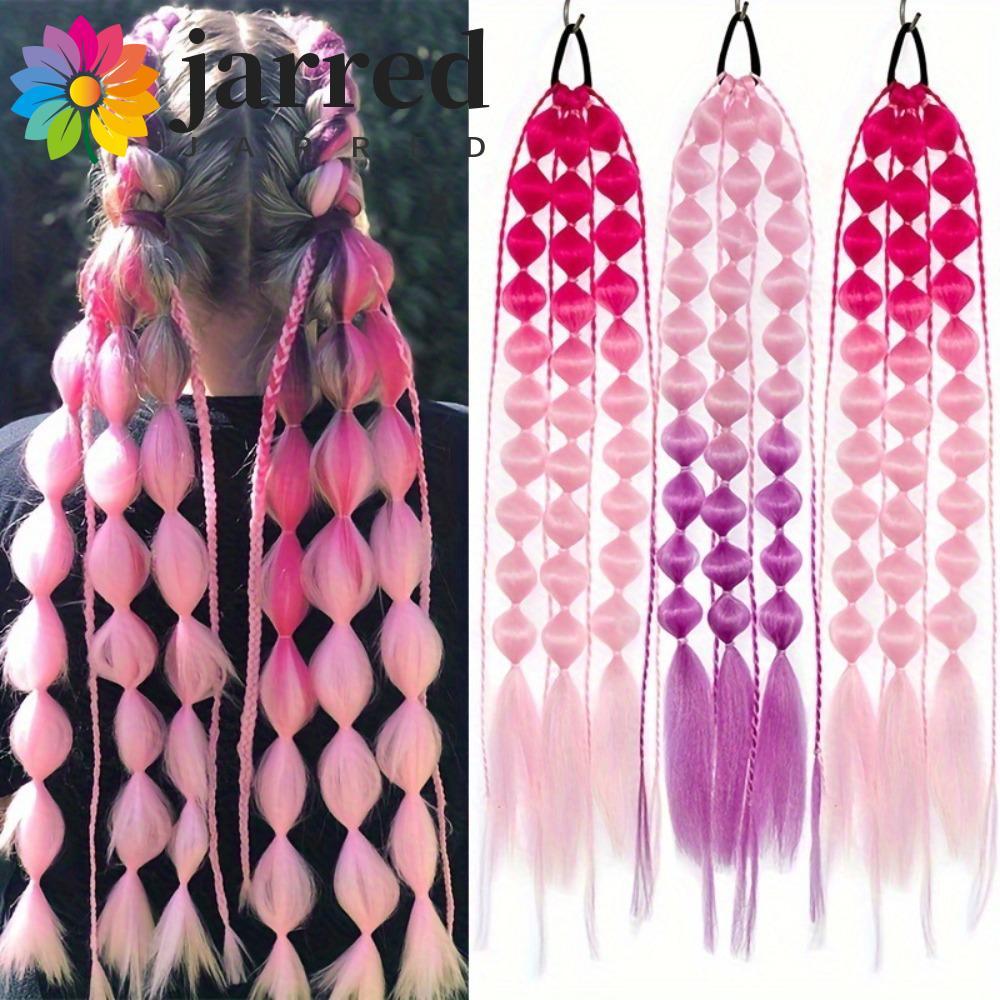 JARRED Bubble Jumbo Braid, Lantern Braid Ponytail Extension Twist Braid Bulk, Hairpiece Handmade Cor