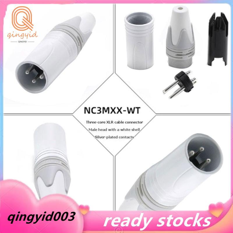 Dành Cho Âm Thanh Tương Thích Trắng XLR Cắm 3 Chân Mạ Bạc Nam Kết Nối NC3FXX- DIY Micro Cáp Kết Nối