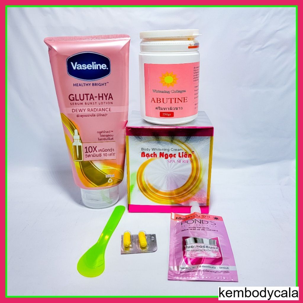 Combo kem body Bạch Ngọc Liên Hồng Abutin hồng trắng da body chính hãng BODY CALA