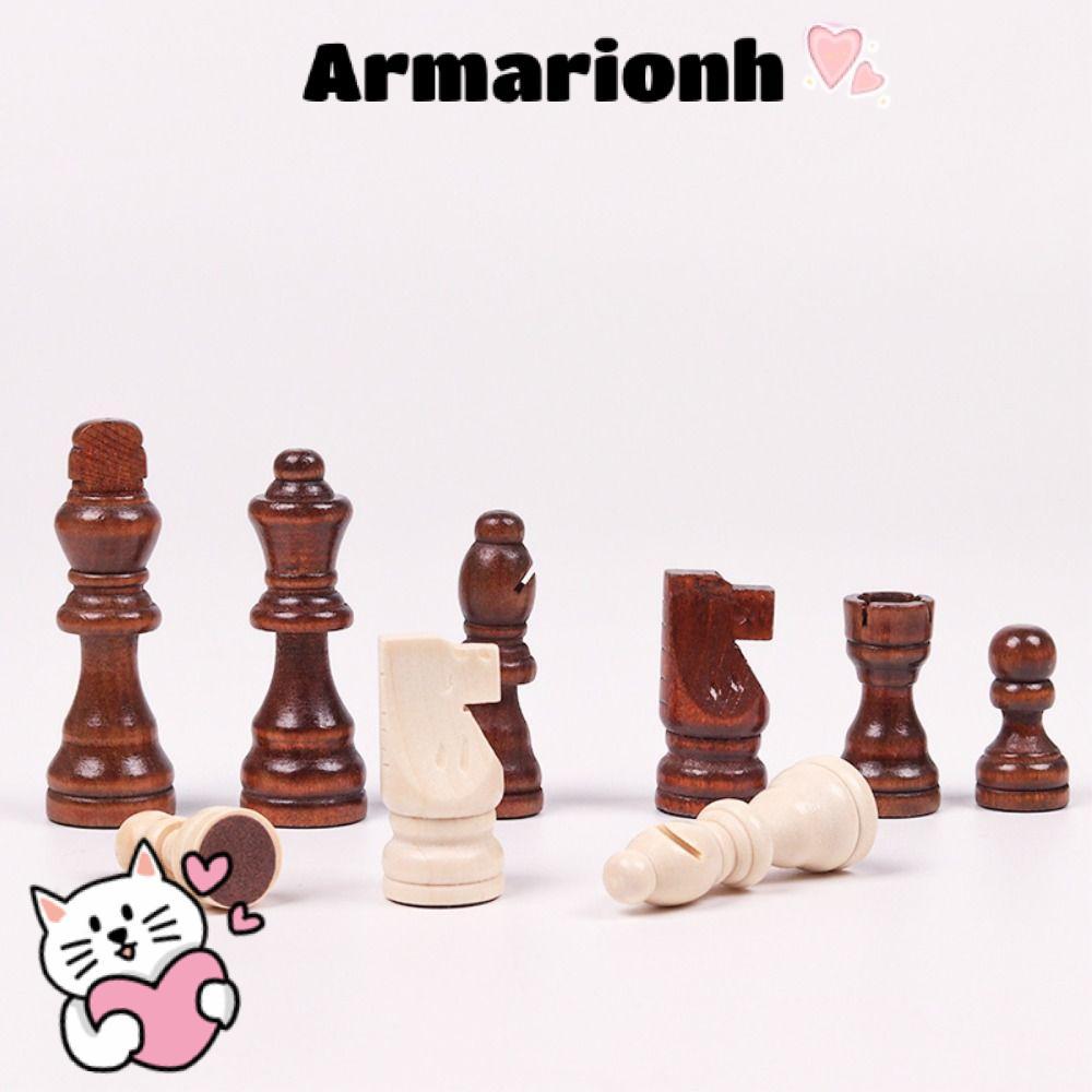ARMARIO Bộ cờ vua gỗ, 32 quân cờ, không kèm bàn cờ, quân Vua cao bằng gỗ