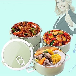 Hộp Đựng Cơm Cặp Lồng Cơm Giữ Nhiệt Lúa Mạch Ruột Inox