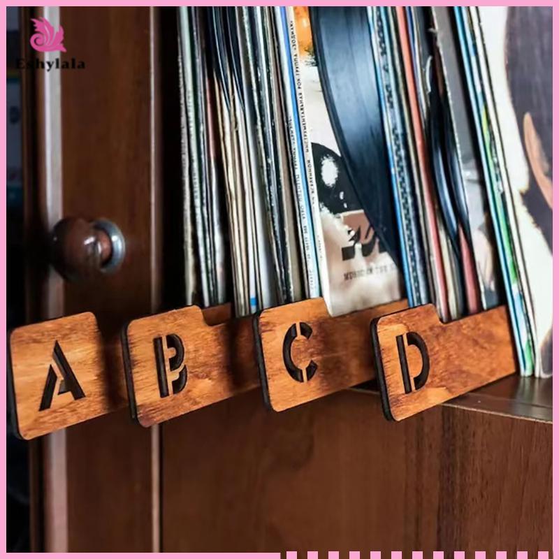 Eshylala 26 Chiếc Vinyl Record Dividers Bảng Chữ Cái Vinyl Record Storage Dividers A-ZWooden Record 