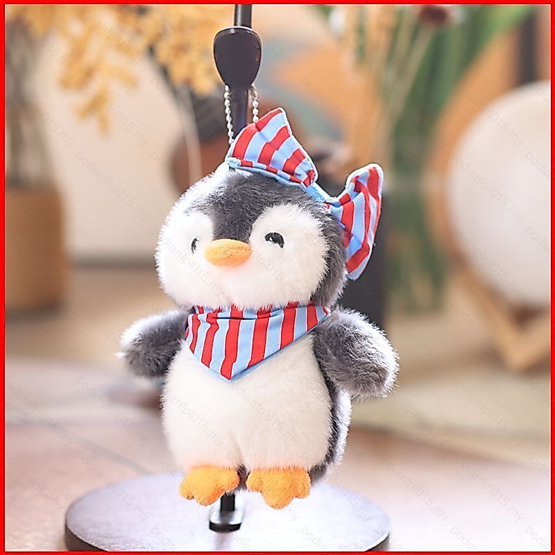 PF Dễ Thương Nơ Buộc Bandana Penguin Plushie Móc Khóa Sang Trọng Cotton Túi Búp Bê Quyến Rũ
