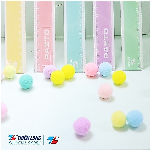 (COMBO 2 CÂY) Thước nhựa thẳng màu Pastel dài 20 cm Thiên Long Pazto SR-010