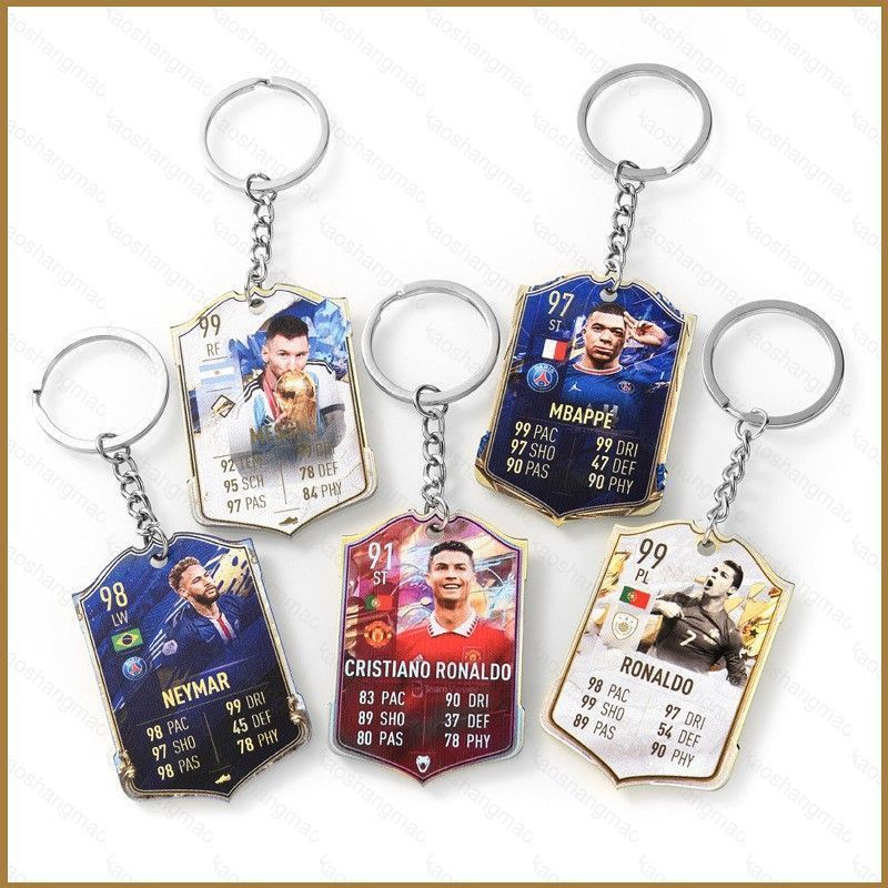 HK2 Erling Haaland Acrylic Móc Khóa Ngôi Sao Bóng Đá Neymar Kylian Mbappe Mặt Dây Chuyền Bền Cho Túi