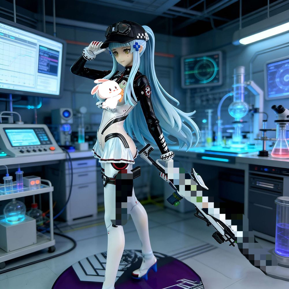 【Sẵn sàng】Hình mặt trận cho bé gái Ke Lukai [Giới hạn độc quyền] HK416 Mecha Girl Blue Hair Sniper G