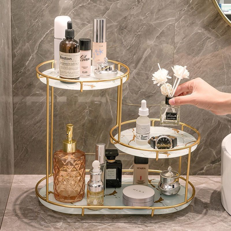 Preferred#[Strict Selection]Bathroom storage rack, light luxury bathroom washstand cosmetics organiz