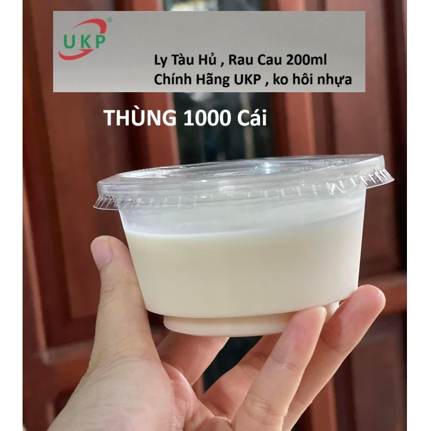 Sỉ [ 1000 cái ] Ly Rau Câu, Ly Kem, Ly Tàu Hũ 200ml Chính Hãng UKP Chịu Nhiệt Nắp Fi 95 , Ly Nhựa 20