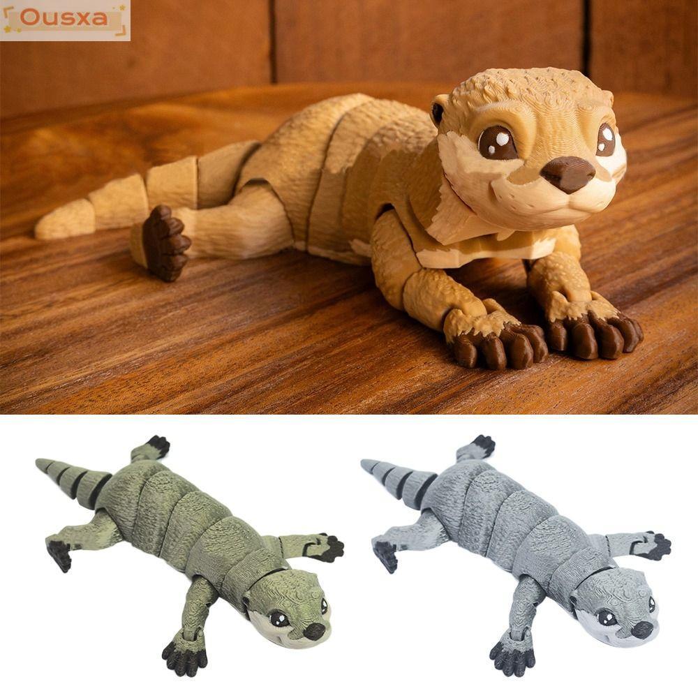 Bức tượng hành động Otter OUSXA, Đồ chơi mô hình Otter in màu trơn, Máy tính để bàn búp bê Otter Min