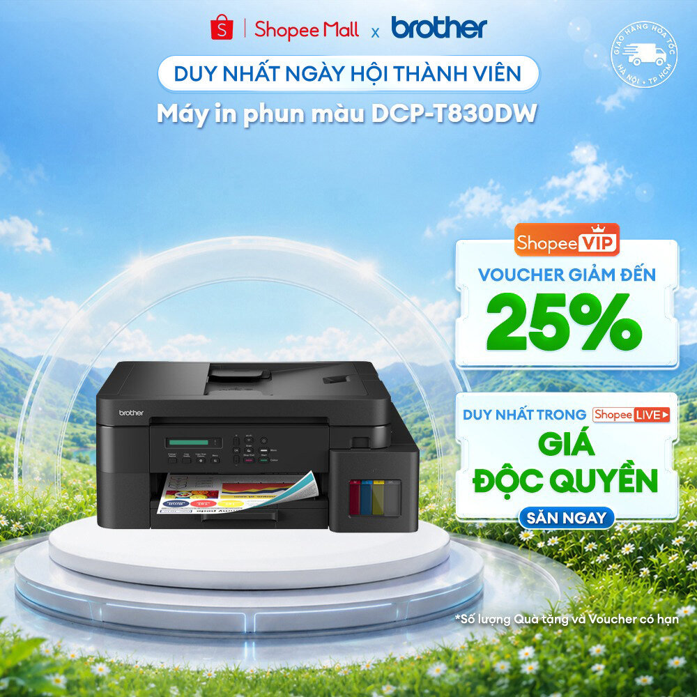 Brother DCP-T830dw - Máy In Phun Màu Đa Năng, In Ấn Tiết Kiệm