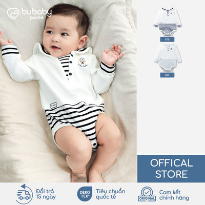 Body chip dài tay thủy thủ BuBu BU Baby Ponie, body dài tay trẻ em, body chip sơ sinh | PCT215301