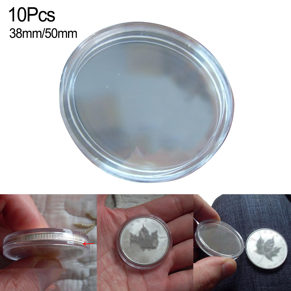 [NISO]Sturdy and Stable Coin Holder Case Clear Plastic Coin Storage Box with 10 Slots