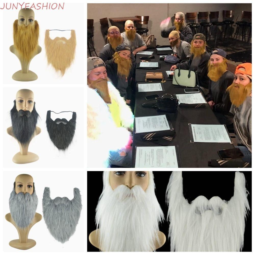 JUNYFASHION Halloween Bộ ria mép giả, Râu giả Râu giả Râu giả thực tế, Râu dài lông tơ nhân tạo Râu 