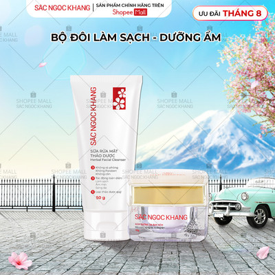Bộ đôi dưỡng da cơ bản [Kem dưỡng da ban đêm Sắc Ngọc Khang 10g & Sữa rửa mặt Sắc Ngọc Khang 50g]