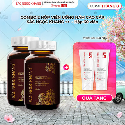 Combo 2 Hộp Viên Uống SẮC NGỌC KHANG ++ giúp trẻ hóa làn da và hổ trợ giảm nám, sạm tàn nhan hiệu quả [Hộp 60v]