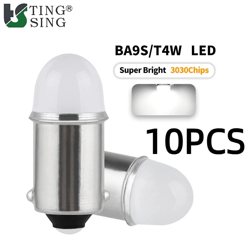 10 Chiếc Siêu Sáng 6V 24V Đèn Led Ô Tô BA9S Gốm COB LED Đánh Dấu Bóng Đèn BA9S T4W Tự Động Biển Số Đ