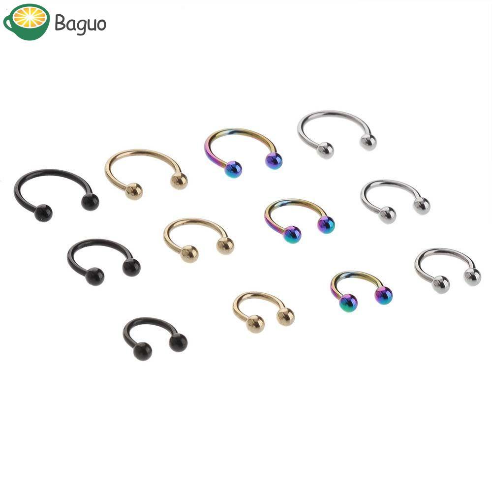 BAGUO Body Piercing Tragus 1 Chiếc Dành Cho Nữ Bóng Tròn Punk Septum Mũi Nhẫn