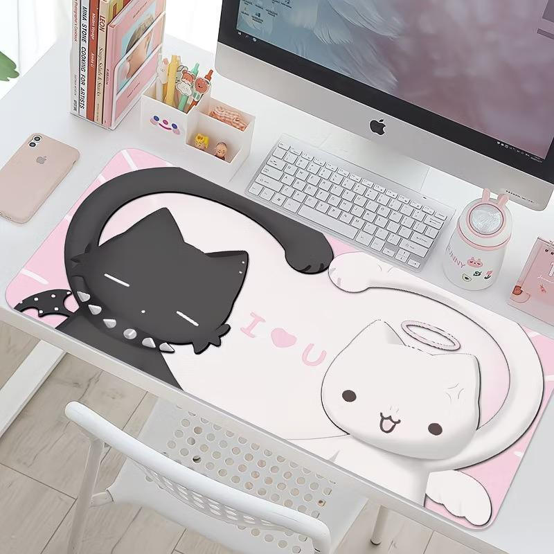 Miếng Lót Chuột Hoạt Hình Kumo Kuro Umi Didu, Đế Chống Trơn Trượt Cao Su Dày 3 Mm, Thảm Để Bàn XL Vớ