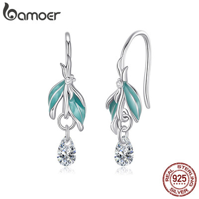 Bamoer Móc Bông Tai Chuồn Chuồn Thiết Kế Lá Quà Tặng Trang Sức Cho Nữ
