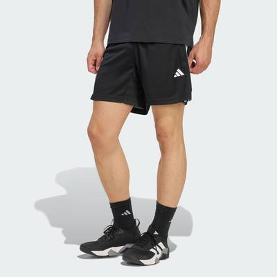 adidas Gym & Training QUẦN SHORT PIQUE CƠ BẢN 3 GẠCH WORKOUT ESSENTIALS 7 inch Nam Đen KA3461