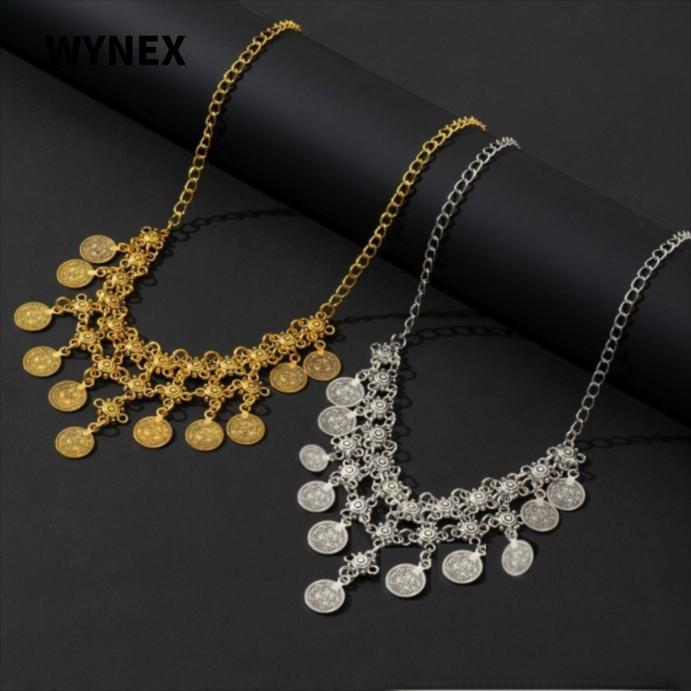 Vòng cổ tua rua WYNEX, Vòng cổ tiền xu đa năng phong cách Bohemian, Vòng cổ Bohemian cổ đa năng dành