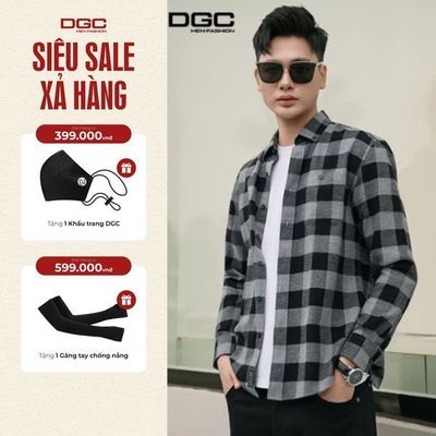 Sơ mi dài tay DGC Dáng suông Regular, kẻ caro trẻ trung năng động - WASDBE143M