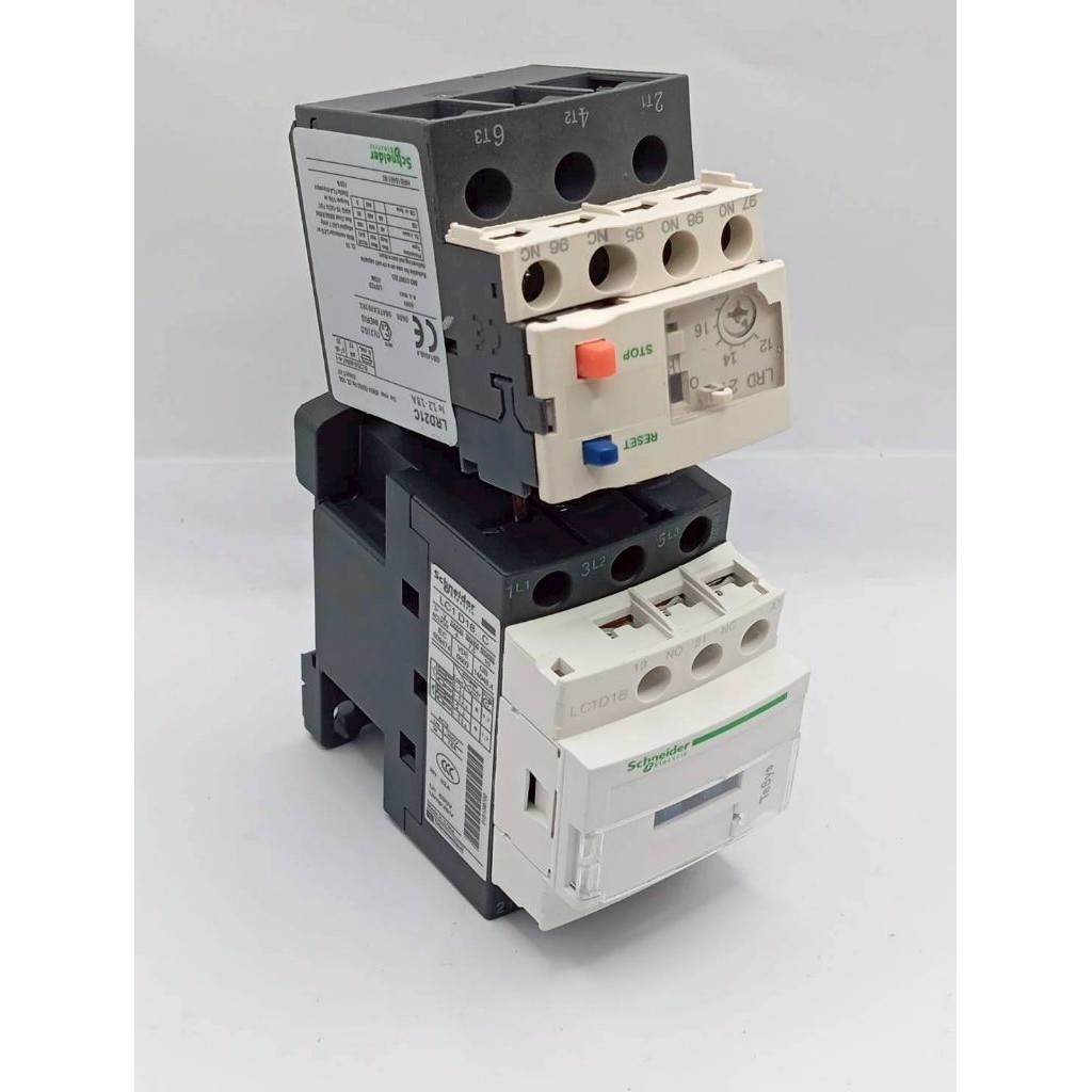 Shop Tại Bangkok LC1D18 + Rơ Le Quá Tải LRD21C Schneider Điện Contactor Model LC1D18 M7C Có Quá Tải 