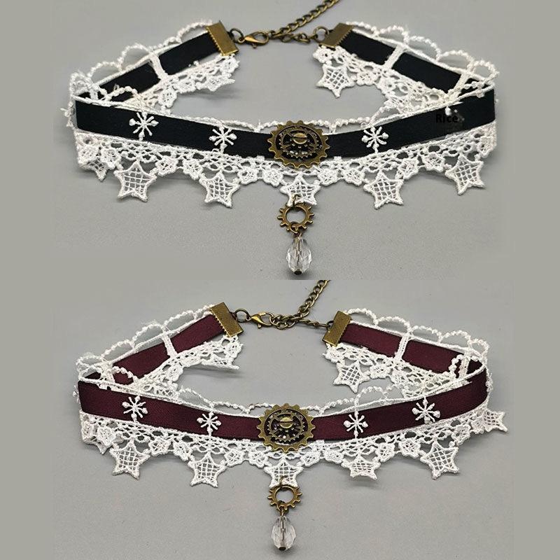 [Boutique1] Gothic Punk Steampunk Vòng Cổ Giáng Sinh Ruy Băng Ren Vòng Cổ Vòng Cổ VN