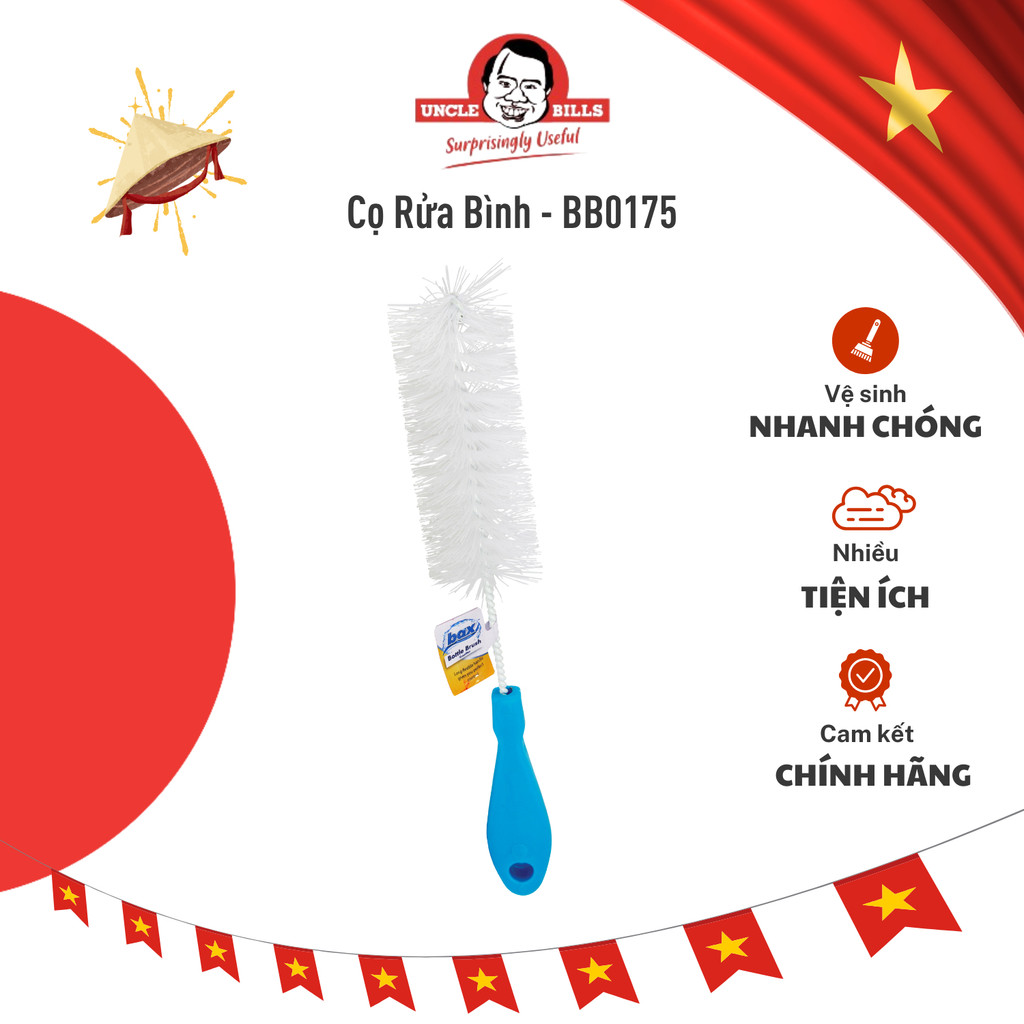 Cọ Rửa Bình UNCLE BILLS Đầu Cọ Rửa Chất Lượng An Toàn Chắc Chắn Kích Thước 4x36CM - BB0175