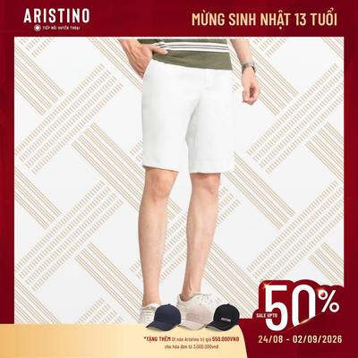 Quần short nam ARISTINO Regular Fit suông nhẹ Polyester bền màu sắc nét và mỏng nhẹ ASO039S3