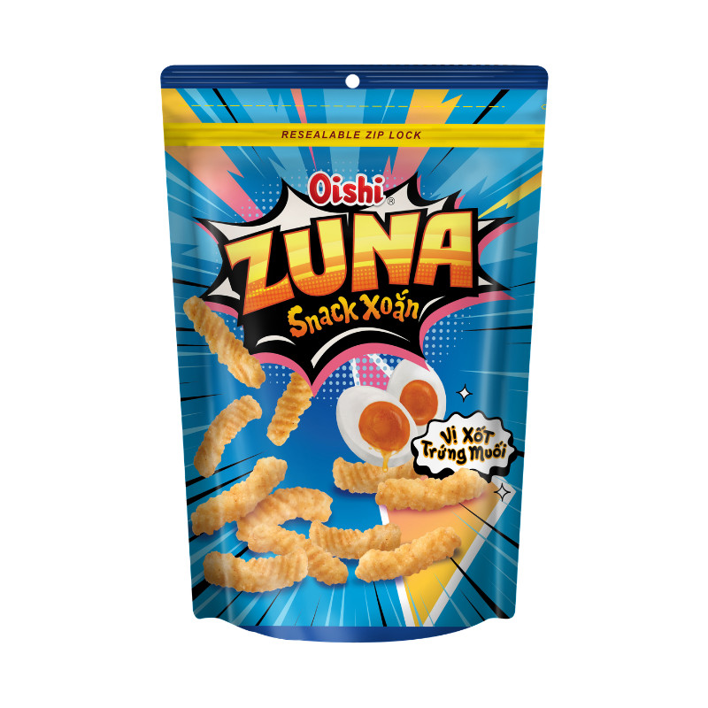 Snack xoắn Oishi Zuna vị xốt trứng muối 65g - 11364