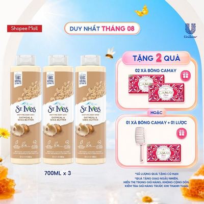Combo 3 chai sữa tắm St.Ives Yến mạch và bơ 700ml