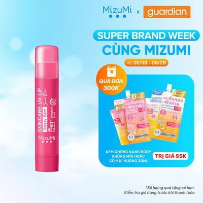 Son Dưỡng Môi Chống Nắng MizuMi Skincare UV Lip Glassy Balm SPF 50+ PA++++ 3.5g