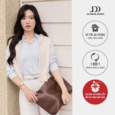 Áo Sơ Mi Cổ Đức Dáng Rộng Tay Chờm 2T25.2602. Áo Sơ Mi Nữ Form Rộng Preppy Thanh Lịch Phong Cách Tiểu Thư Châu Âu By JM
