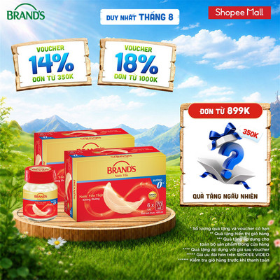 Combo 2 Nước yến thật BRAND'S Không Đường (70 ml x 6 lọ)